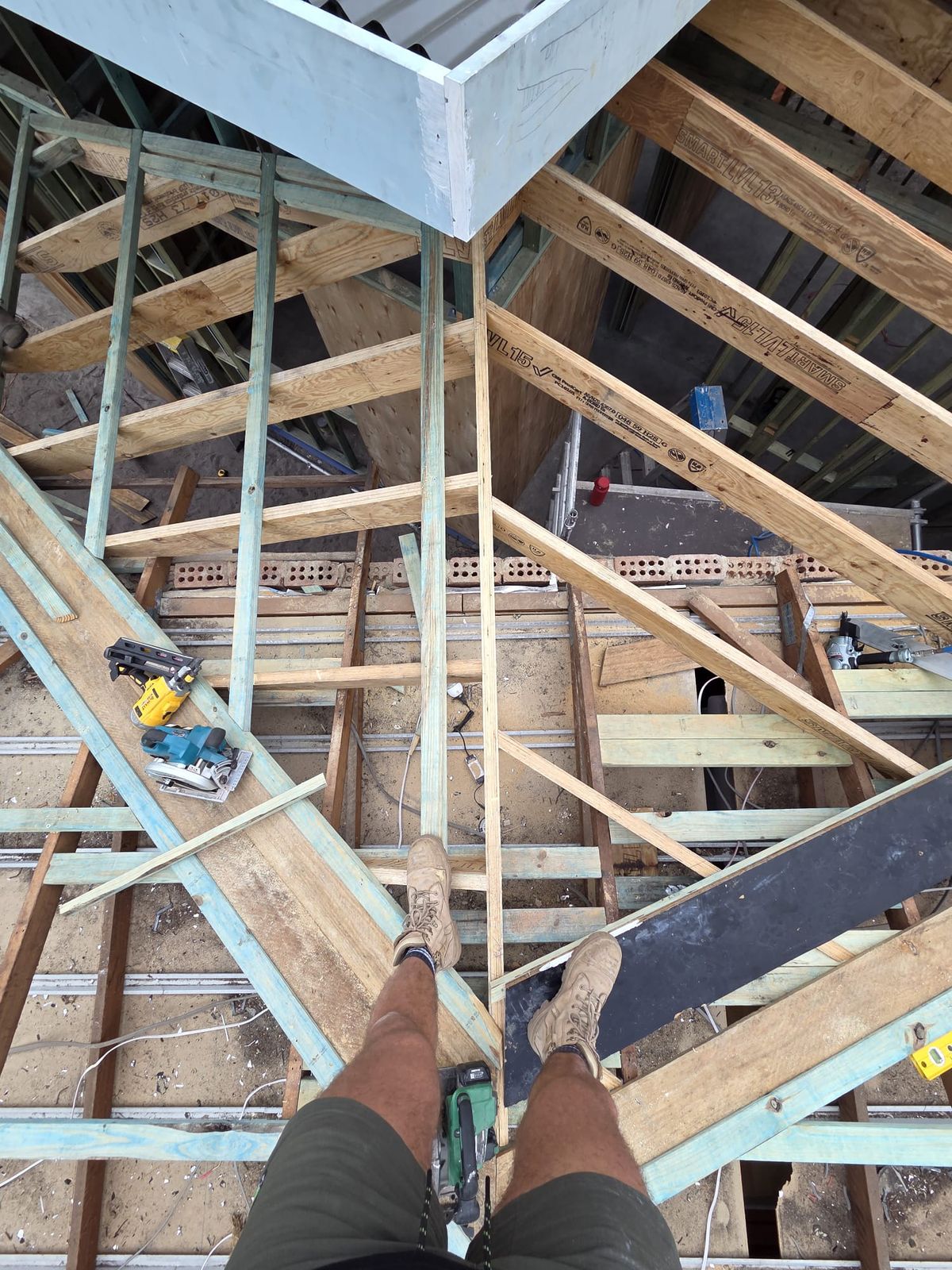 Timber roof framing during the conversion